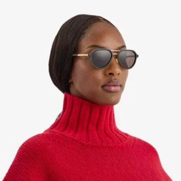 Bottega Veneta BV1373S 002 Aviator Sunglasses - Havana/Gold/Brown